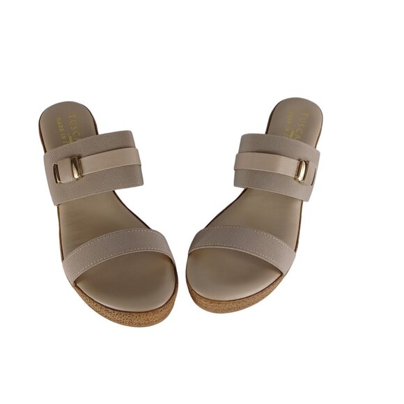 Tuscany Espadrille Wedge Heel Tan Open Toe Slip On Cork Womens Size 11 M Sandals - Picture 1 of 7